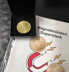 Magnetmünze 50 Cent - SUPERSTARK - 1 Stück Einzelmünze -