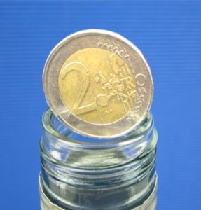 Coin in Bottle, 2-EURO Münze -Int. System -