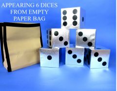 Appearing 6 Dices from Empty Paper Bag - TORA